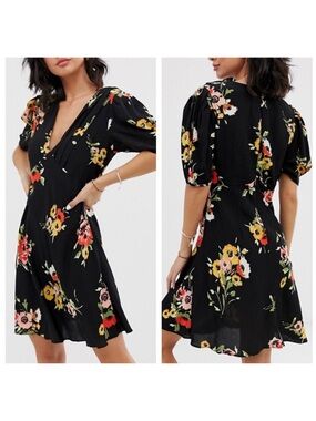 Free People Neon Garden Floral Mini Dress
